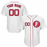Red Sox White Customized Cool Base New Design Jersey